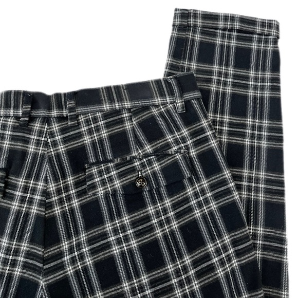 Zara Black And White Checkered Plaid Classic Regular Fit Trouser Pants - Picture 9 of 12
